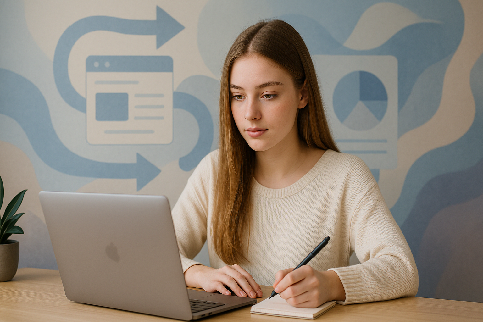 ステップ3のイメージ：案件選定とLP、収益化導線の設計概念図